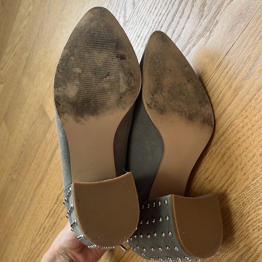Steve Madden Gray Suede Studded Block Heel Ankle Boots Women’s Size 7.5M - Picture 11 of 11
